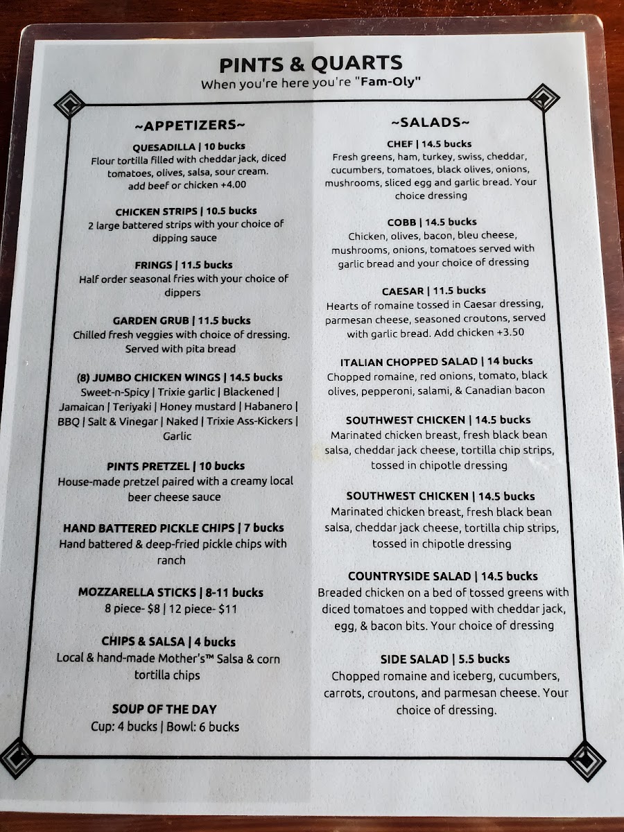 Pints & Quarts - Lacey Menu - Image 2